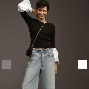 Anthropologie‎ Maeve Bell Sleeve Sweater Black Small